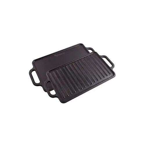 Victoria dubbelzijdige grillplaat 33 x 21 cm geëmailleerd gietijzer Snelle Levering