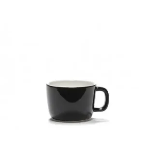 Populair Serax Passe-Partout cappuccinokop met oor 200 ml ø 8,5 cm h 6 cm porselein glanzend zwart