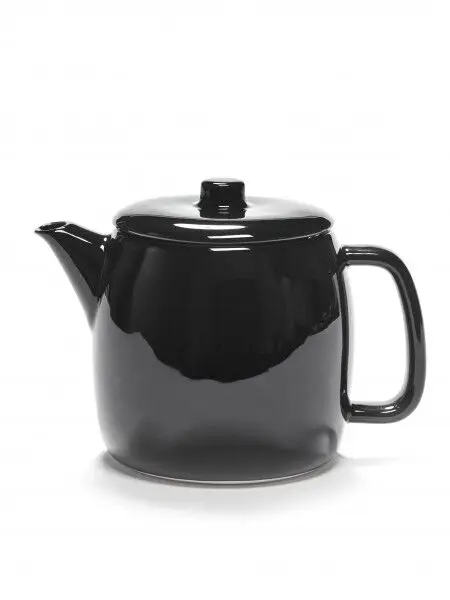 Seizoensaanbieding Serax Passe-Partout theepot met infuser ø 12 cm h 13,3 cm porselein glanzend zwart