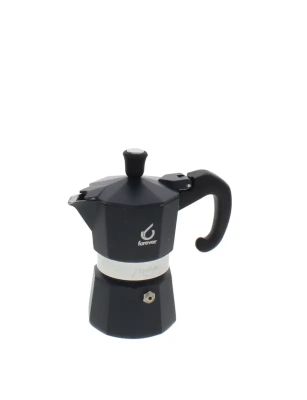 Forever Prestige Noblesse mokapot 1-kops aluminium zwart Exclusieve Aanbieding