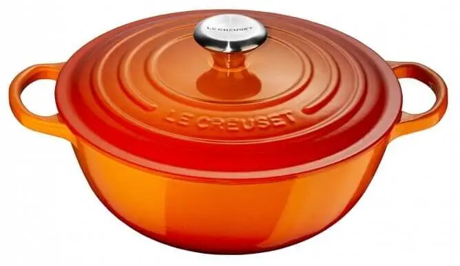 Le Creuset wok-braadpan 7 liter ø 32 cm gietijzer vulcanique Op = Op