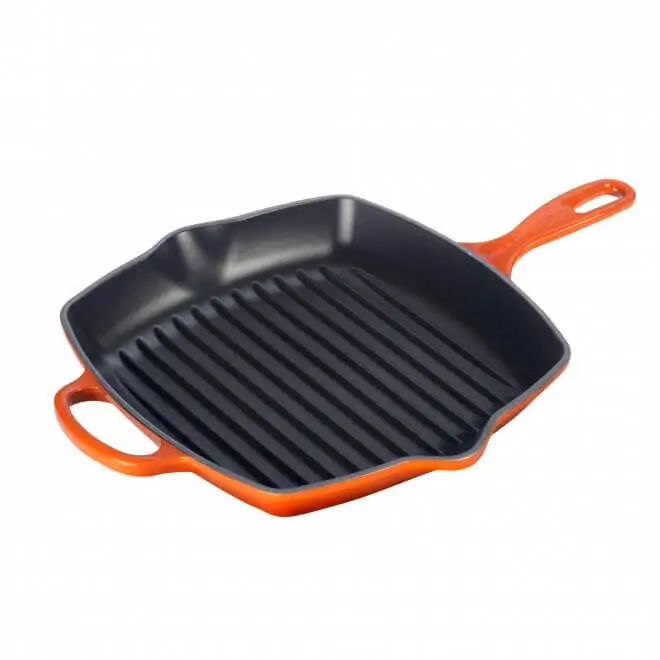 Le Creuset skillet grill vierkant 26 cm gietijzer vulcanique Meest Verkocht