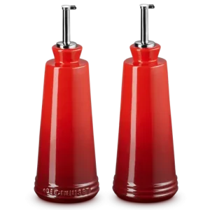 Le Creuset olie- en azijnset 300 ml aardewerk kersrood 2-delig Nieuw