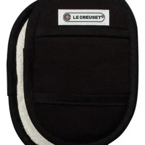 Koopje Le Creuset pannenlappen 18 x 12,5 cm katoen zwart 2 stuks