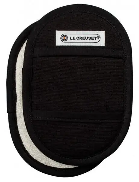 Koopje Le Creuset pannenlappen 18 x 12,5 cm katoen zwart 2 stuks