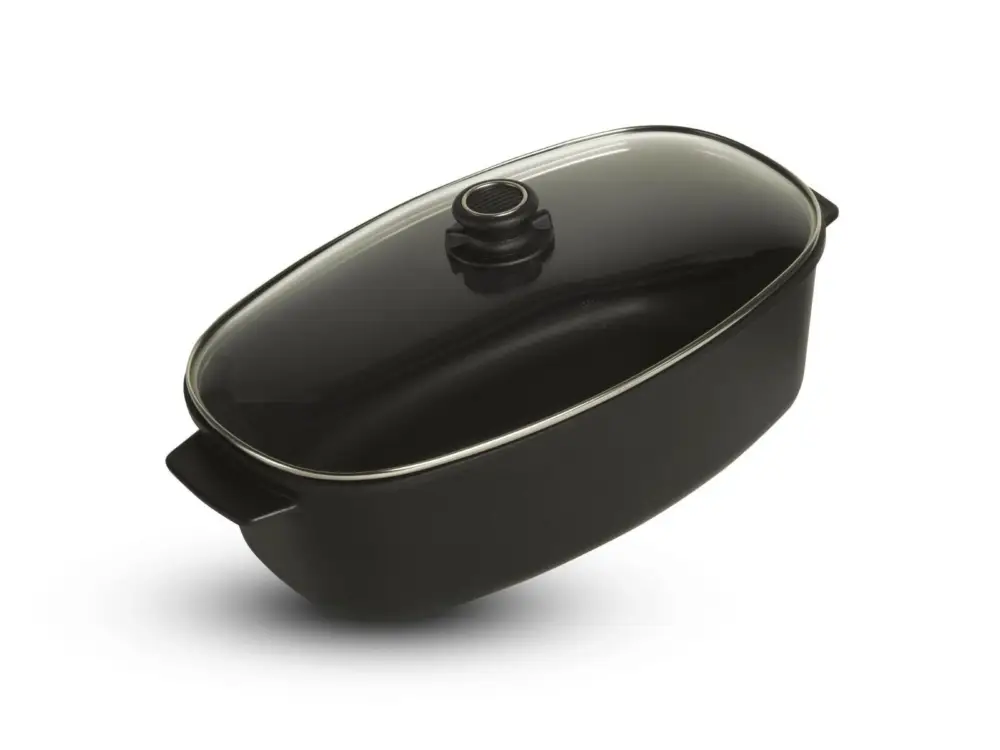 Gastrolux Expert braadpan voor inductie 40,5 x 24,5 cm h 20 cm incl. glasdeksel aluminium Direct Verzonden