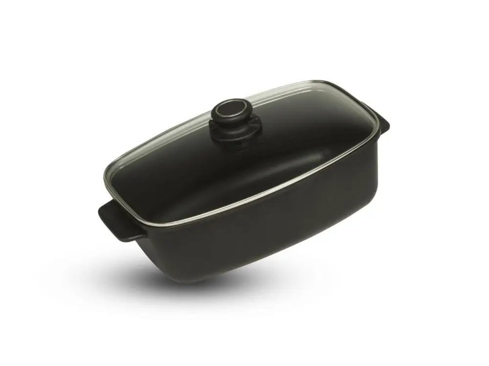 Koopje Gastrolux Expert braadpan voor inductie 32,5 x 20,5 cm h 18 cm incl. glasdeksel aluminium