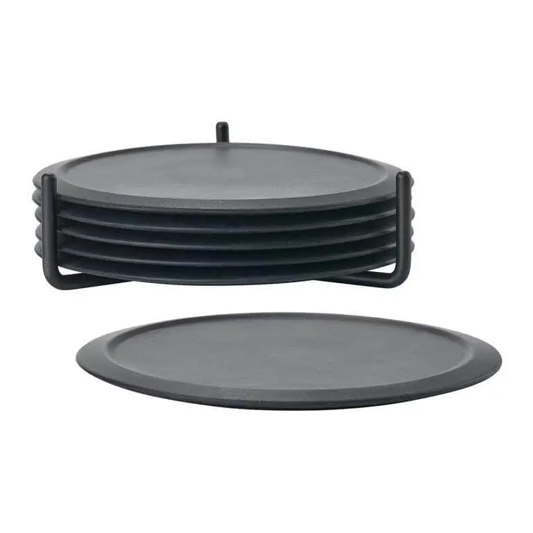 Finale Uitverkoop Zone Denmark Singles onderzetters ø 10 cm silicone zwart 6 stuks