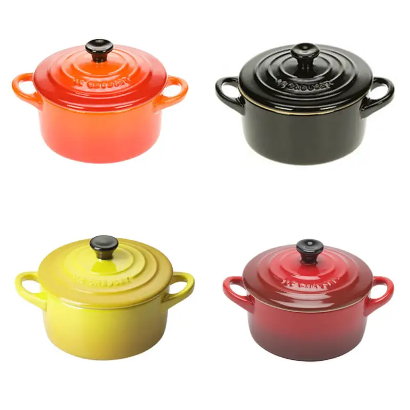 Le Creuset minipan ø 10 cm aardewerk roodtinten 4-delig Actieprijs