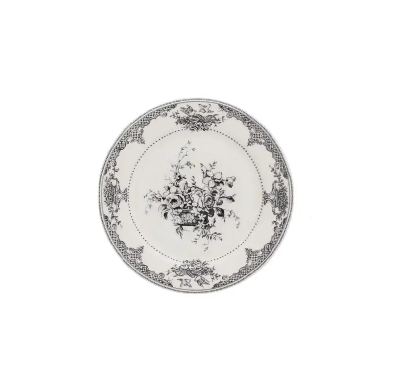 Gien Les Dépareillées Fleurs onderzetter 12,8 cm keramiek crème-zwart Speciale Aanbieding