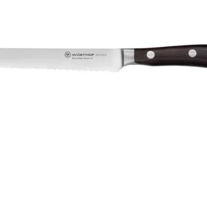 Nieuw Wüsthof Ikon worst- en tomatenmes 14 cm messenstaal hout