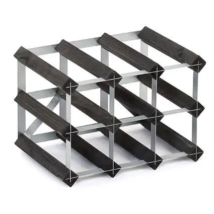 Traditional Wine Rack Co. wijnrek voor 9 flessen 32,4 x 22,8 cm verbrande eik bruin Direct Verzonden