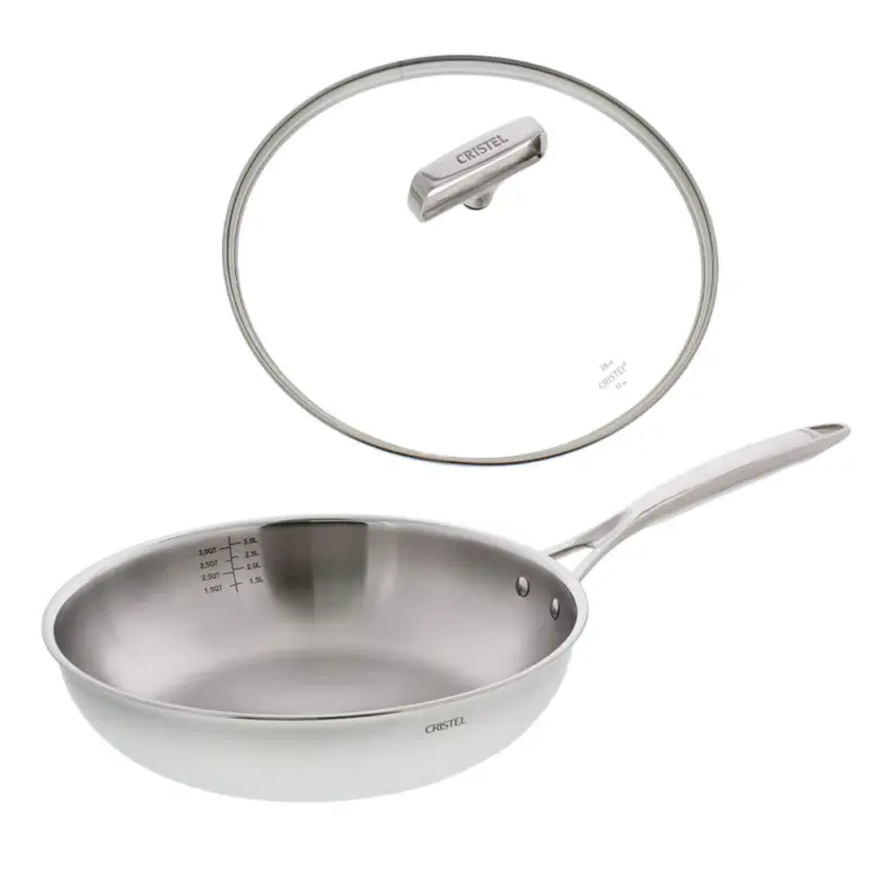 Actieprijs Cristel Castel'Pro Ultraply hoge koekenpan met deksel ø 28 cm rvs