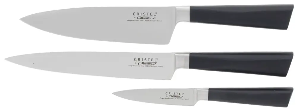 Cristel Marttiini messenset messenstaal zwart 3-delig Merkproduct