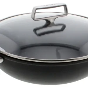 Cristel Castel'Pro hapjespan met anti-aanbaklaag en glasdeksel met twee zijgrepen ø 28 cm aluminium zwart Rechtstreeks Van De Fabrikant