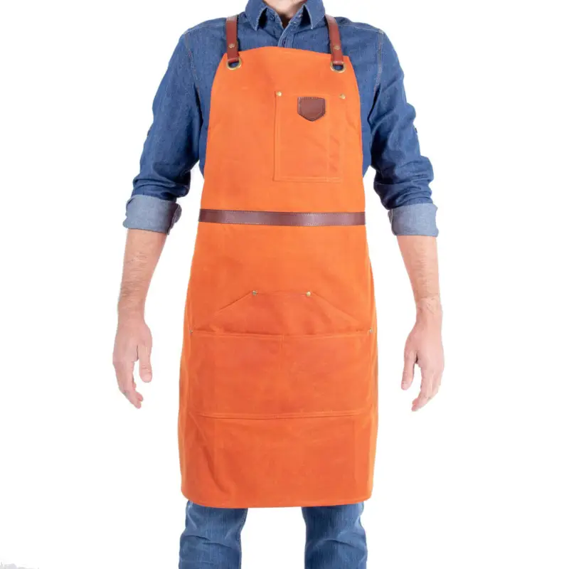 Alaskan Maker N°281 schort 85 x 68,5 cm katoen leer Orange Hete Deal