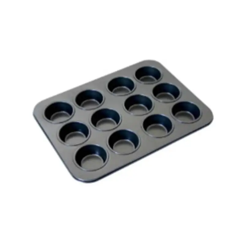 Oldenhof mini muffin bakvorm 12 muffins aluminium zwart Direct Beschikbaar