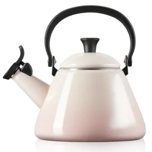 Laatste Versie Le Creuset Kone fluitketel 1,6 liter staal Shell Pink