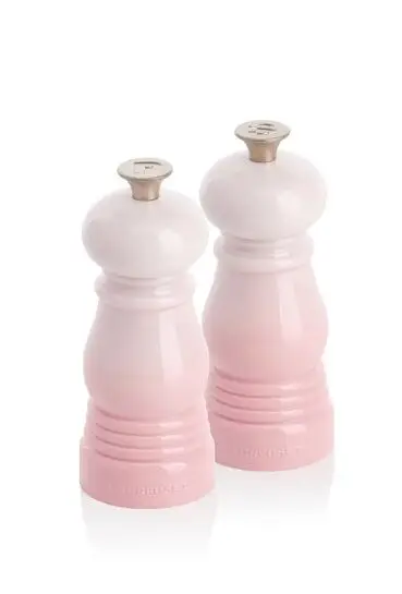 Weekendaanbieding Le Creuset peper- en zoutmolen 11 cm kunststof Shell Pink 2-delig
