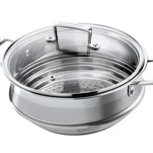 Express Levering Le Creuset multi-stoommand voor 20/24 cm pannen rvs met deksel