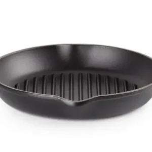 Le Creuset hoge grillplaat rond ø 25 cm gietijzer mat zwart Must-Have
