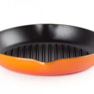 Exclusieve Aanbieding Le Creuset hoge grillplaat rond ø 25 cm gietijzer vulcanique