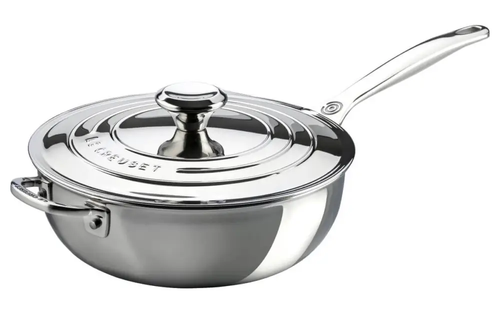 Koop Online Le Creuset RVS Plus sauteerpan met anti-aanbaklaag en dekselø 24 cm rvs