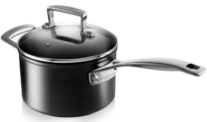 Le Creuset Les Forgées steelpan met glasdeksel 1,9 liter ø 16 cm aluminium Nieuw