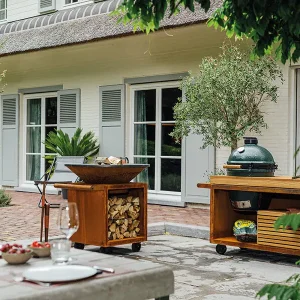 OFYR Kamado Table 135 PRO voor Kamado Joe en The Bastard met teakhouten werkblad Hete Deal