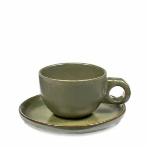 Betrouwbaar Serax Surface by Sergio Herman koffiekop en schotel camogreen