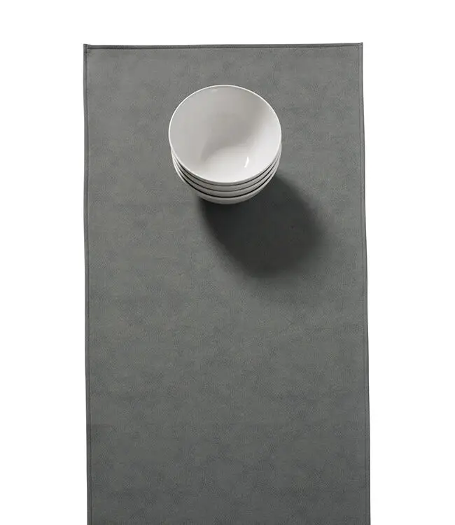 Finesse Monaco Raw tafelloper 140 x 45 cm kunstleer Storm Grey Betrouwbaar