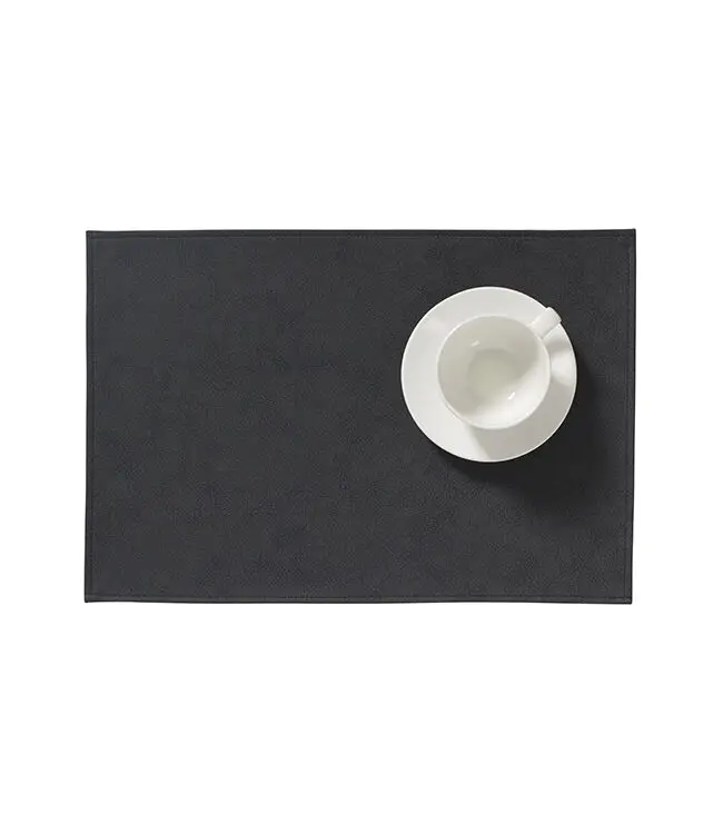 Seizoensaanbieding Finesse Monaco Raw XL placemat 35 x 48 cm kunstleer Black