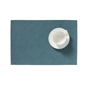 Seizoensaanbieding Finesse Monaco Raw XL placemat 35 x 48 cm kunstleer Petrol