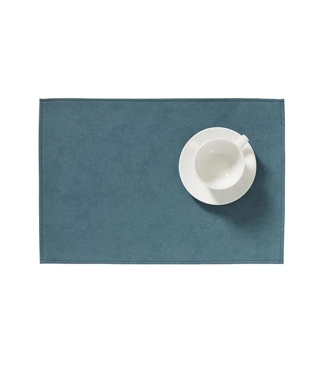 Seizoensaanbieding Finesse Monaco Raw XL placemat 35 x 48 cm kunstleer Petrol