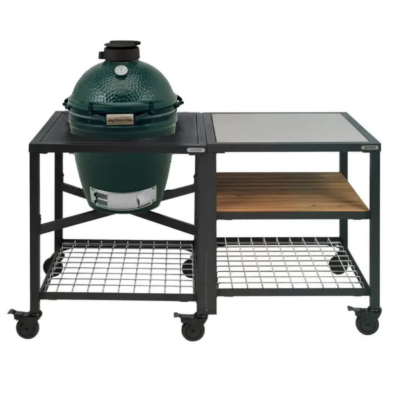 Korting Big Green Egg Modular Outdoor Workspace compleet systeem SS-Wood-Grid incl. Medium barbecue