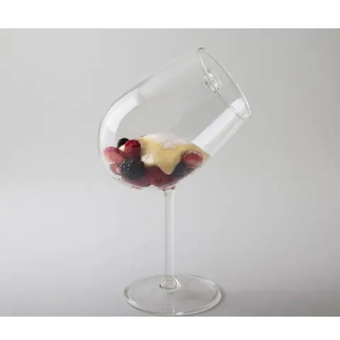 100% Chef Chardonnay scheef wijnglas zonder oor 325 ml glas Direct Verzonden