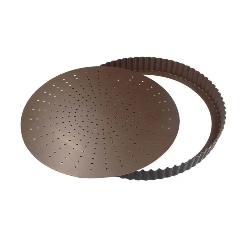 Laatste Kans Gobel geperforeerde quichevorm laag ø 24 cm staal bruin