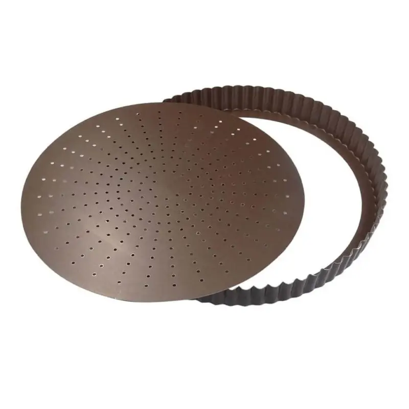 Gobel geperforeerde quichevorm laag ø 26 cm staal bruin Exclusieve Aanbieding