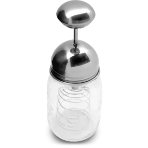 Happy Tappi voorraadpot met slagroomklopper 500 ml glas rvs Uitverkoop