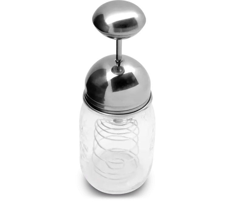 Happy Tappi voorraadpot met slagroomklopper 500 ml glas rvs Uitverkoop
