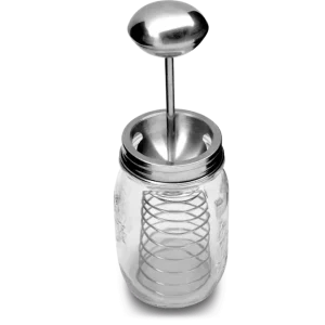 Uitverkoop Happy Tappi voorraadpot met mayonaisemaker 500 ml glas rvs