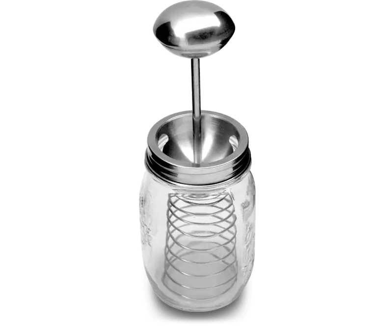 Uitverkoop Happy Tappi voorraadpot met mayonaisemaker 500 ml glas rvs