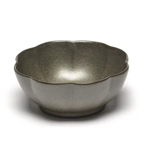 Serax INKU by Sergio Herman kom geribbeld XL ø 15 cm h 6 cm aardewerk groen Express Levering