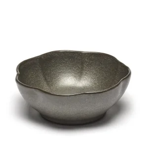 Meest Verkocht Serax INKU by Sergio Herman kom geribbeld L ø 13 cm h 5 cm aardewerk groen