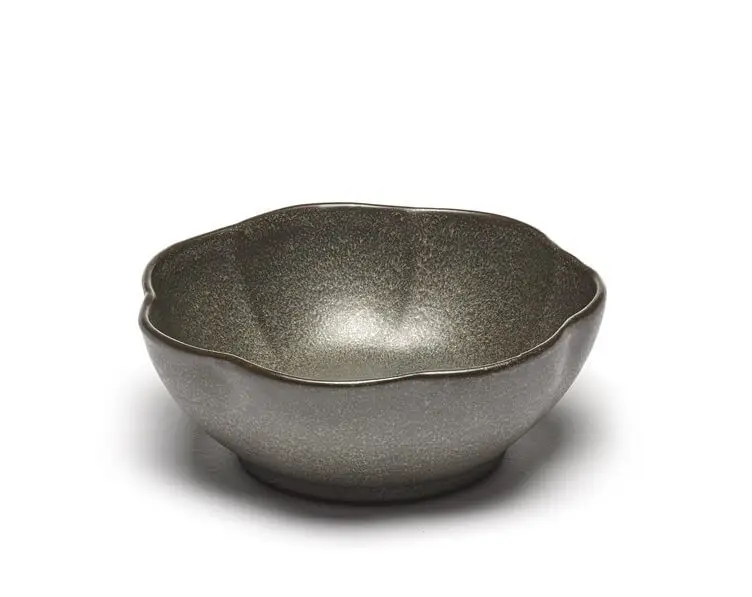 Meest Verkocht Serax INKU by Sergio Herman kom geribbeld L ø 13 cm h 5 cm aardewerk groen