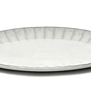 Dagaanbieding Serax INKU by Sergio Herman bord ovaal L 30 x 21 cm h 1,7 cm aardewerk wit