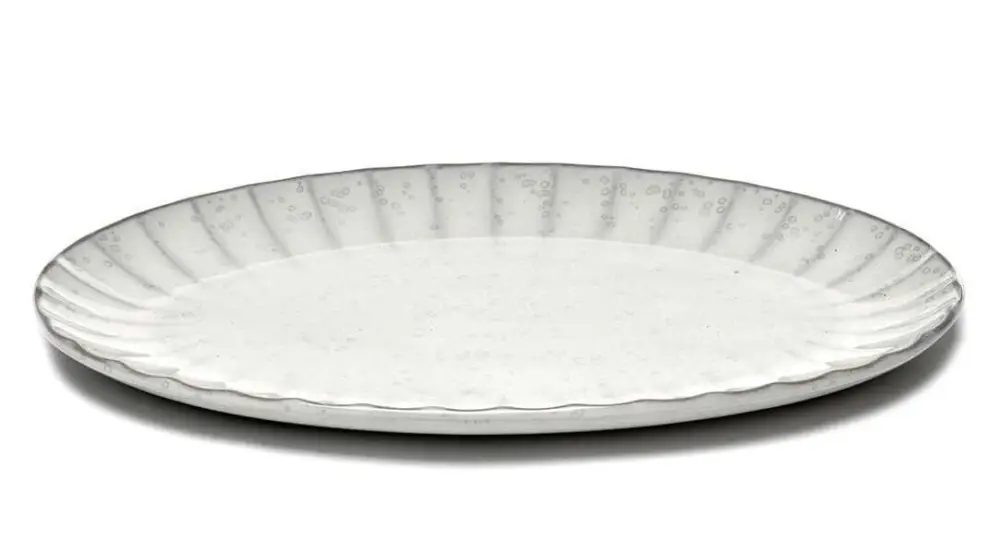 Dagaanbieding Serax INKU by Sergio Herman bord ovaal L 30 x 21 cm h 1,7 cm aardewerk wit