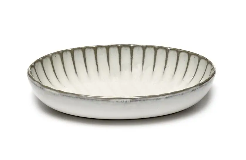 Serax INKU by Sergio Herman serveerschaal ovaal 19 x 13 cm h 3,7 cm aardewerk wit Flitsaanbieding
