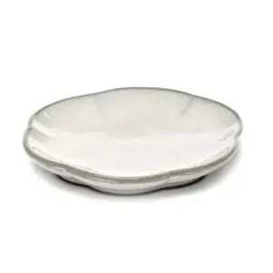 Bestseller Serax INKU by Sergio Herman bord geribbeld S ø 8,9 cm h 1,3 cm aardewerk wit