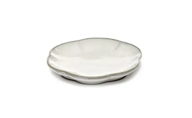 Bestseller Serax INKU by Sergio Herman bord geribbeld S ø 8,9 cm h 1,3 cm aardewerk wit
